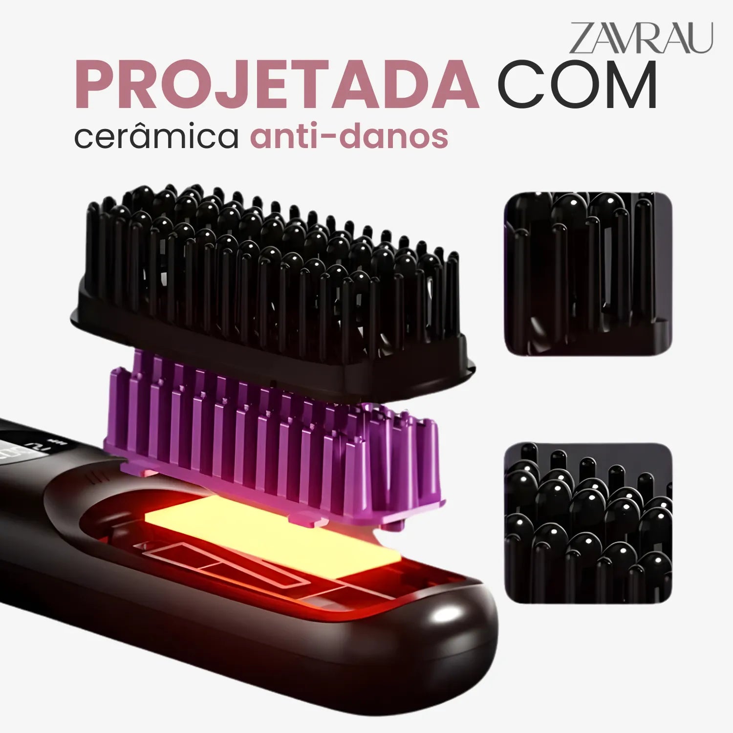 Escova Alisadora de Cabelo sem Fio - Lizadona