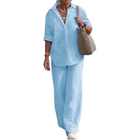 Conjunto de Camisa e Calça de Linho Lunara