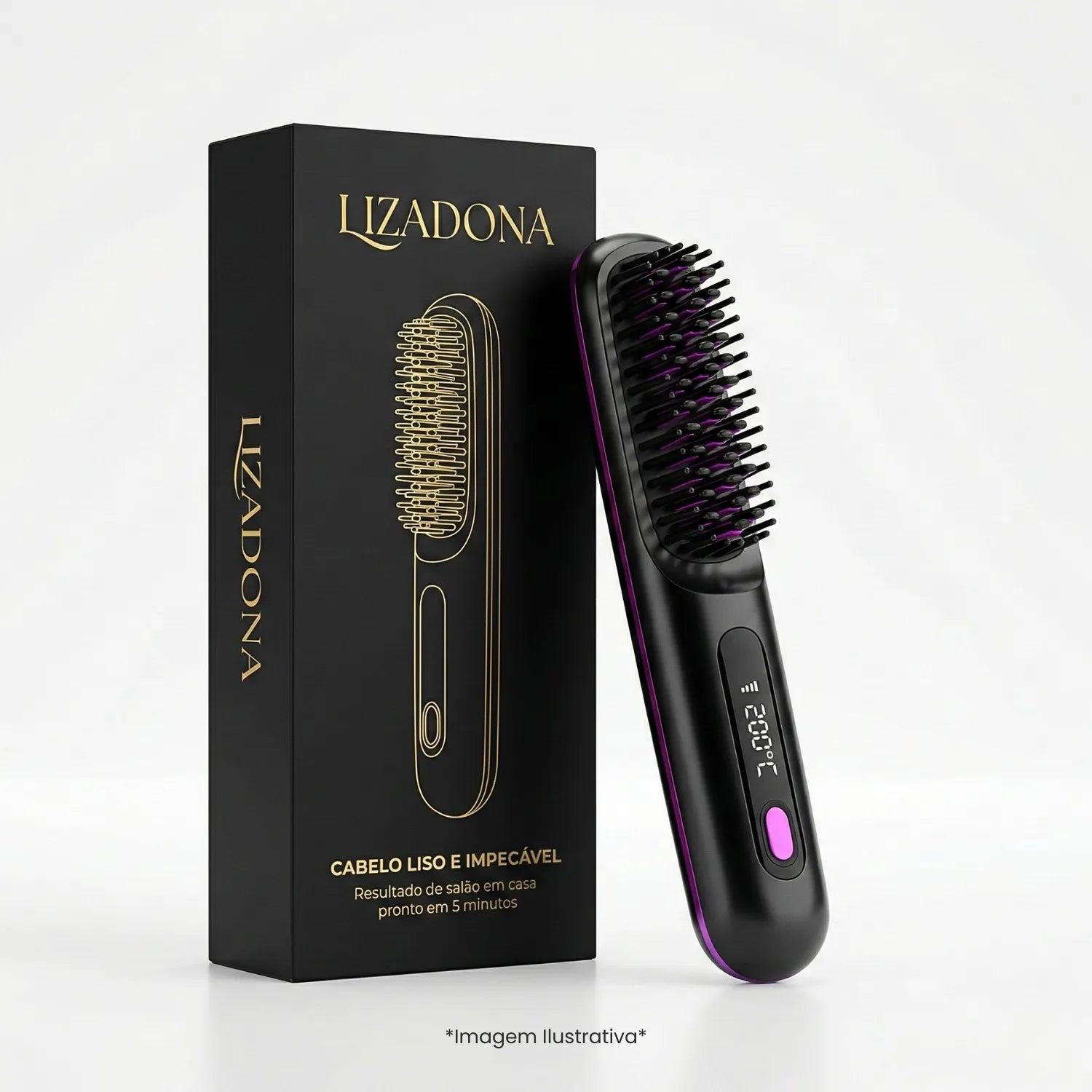 Escova Alisadora de Cabelo sem Fio - Lizadona