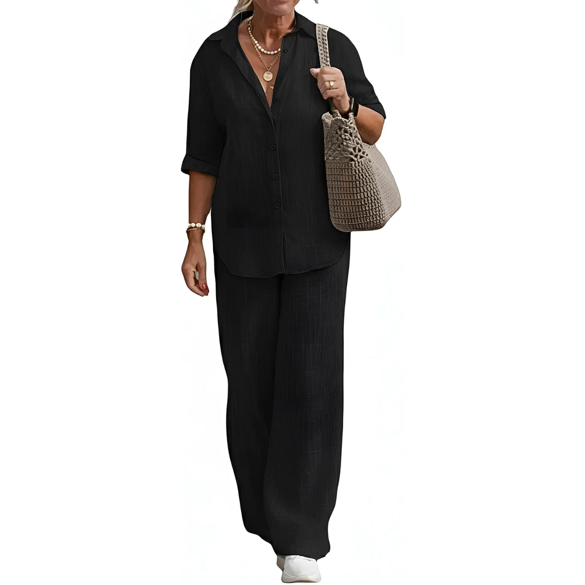 Conjunto de Camisa e Calça de Linho Lunara