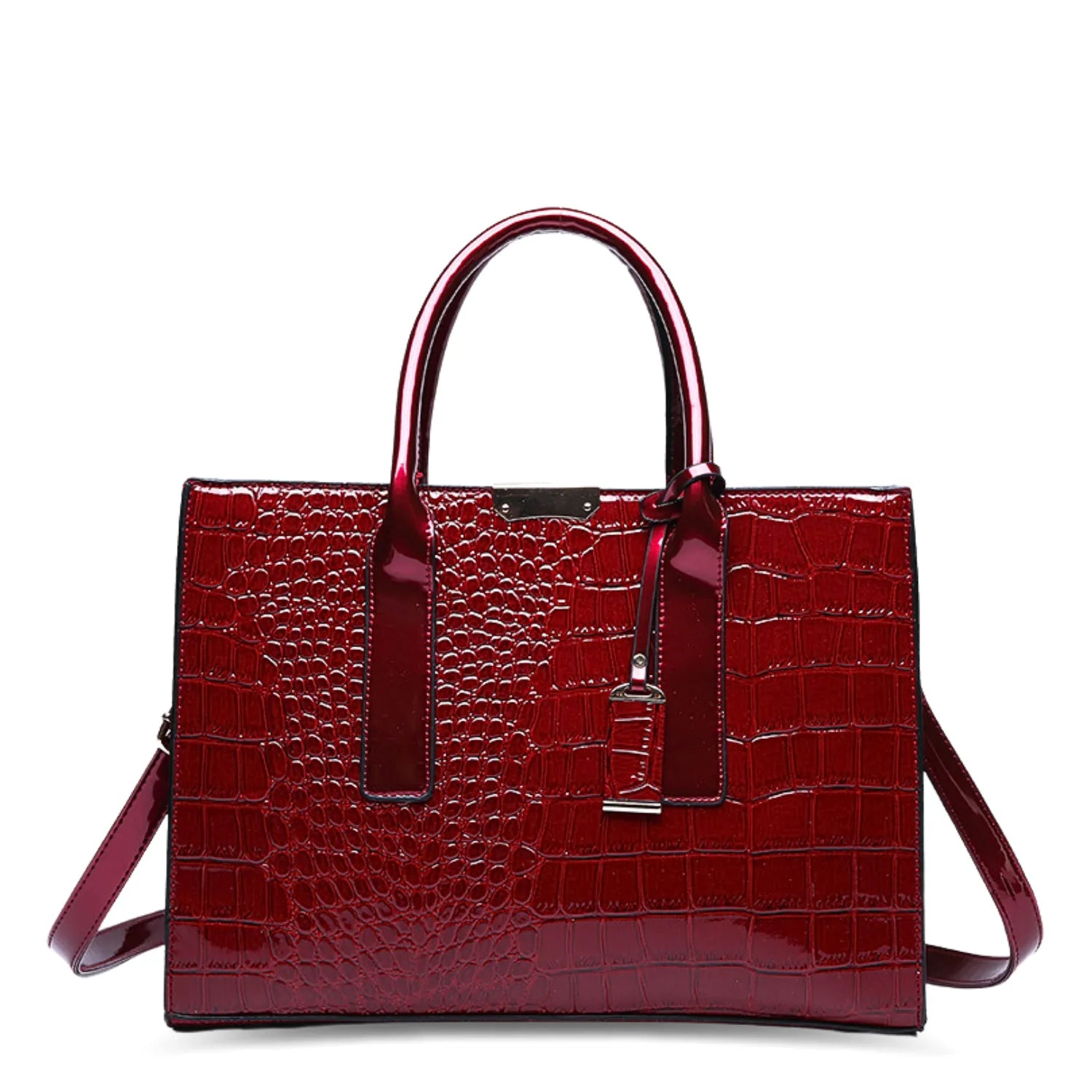 Bolsa Textura Croco - Verniz Berlim