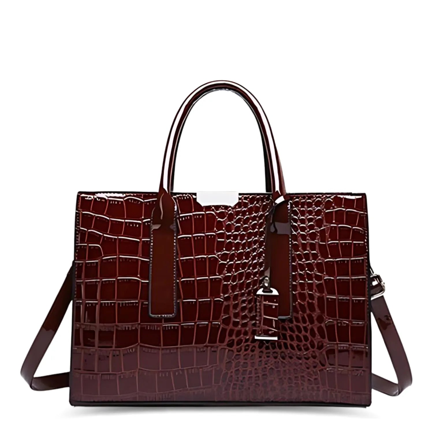 Bolsa Textura Croco - Verniz Berlim